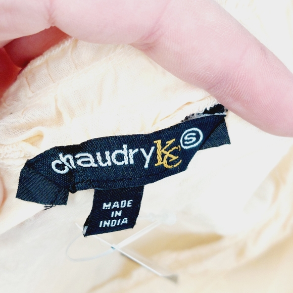 New Chaudry V-Neck Sleeveless Midi Yellow Cotton Dress P2378 - Picture 5 of 8